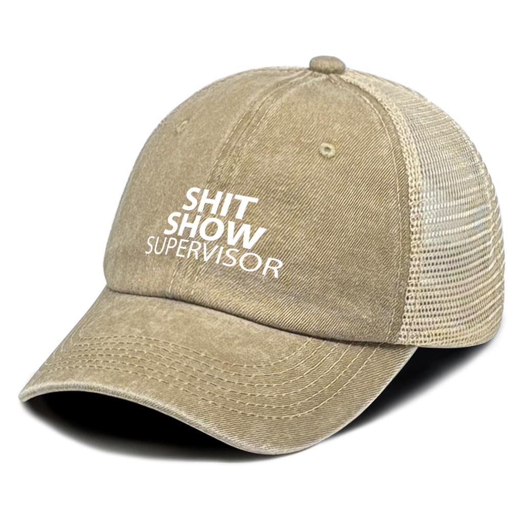 SHIT SHOW SUPERVISOR Printed Baseball Hat Adjustable Sporting Vintage Solid Color Dad Hat For Unisex Women Outdoor Fishing Hiking