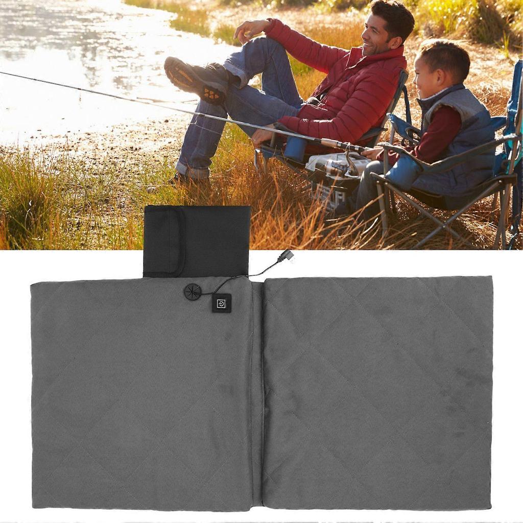 Electric Heated Seat Cushion, Foldable Stadium Seat Cushion with Backrest for Camping, Fishing, and Hunting