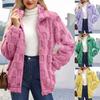 Autumn and Winter New Women's Cardigan Zipper Stand-up Collar Loose Jacquard Checkered Plush Jacket
