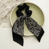 25cm Flower Print Bowknot Elastic Hair Band Women Scrunchie Girls Hair Tie Ponytail Holder Headband Hair Rope Hair Accessories