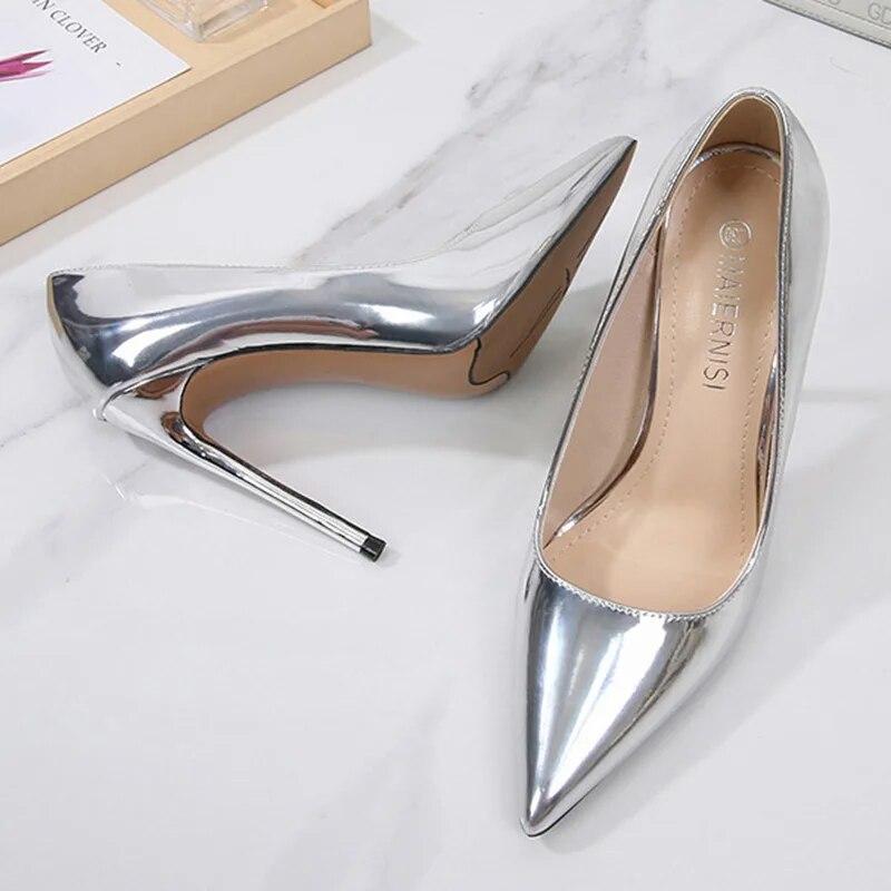 Pantofi stiletto de dama varf ascutit sexy catwalk banchet 12cm toc WZ