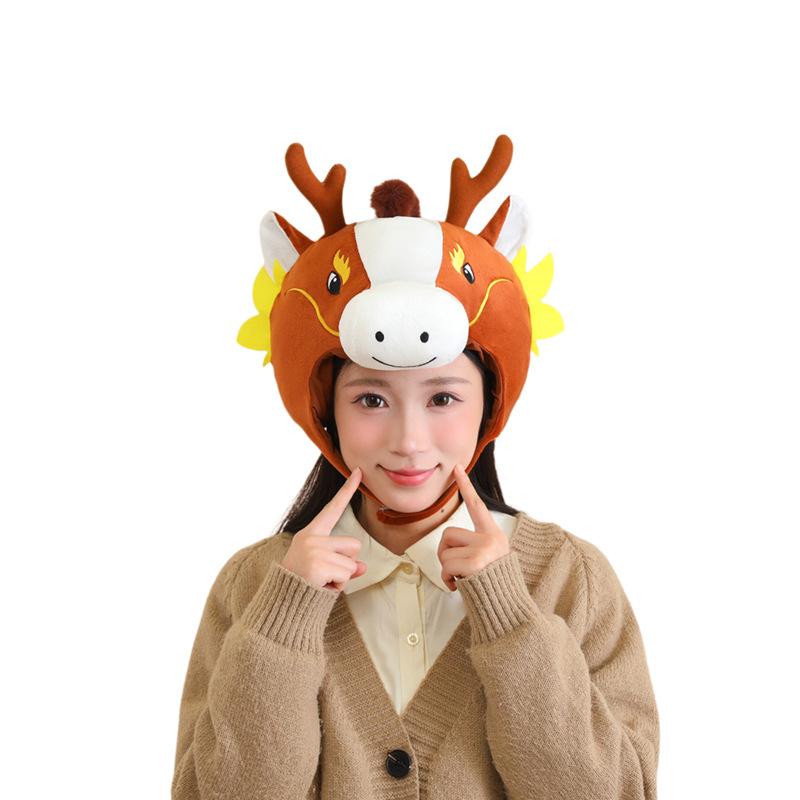 Year of The Horse Mascot Ryoma Hood Hat Photo Props Cartoon Hood Performance Props