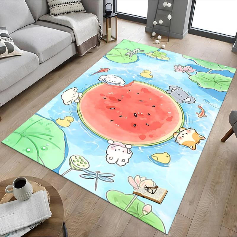 1PC Watermelon Lake Carpet Ultra Soft, Thick & Absorbent, Non Slip Machine Washable Mat for Entryway