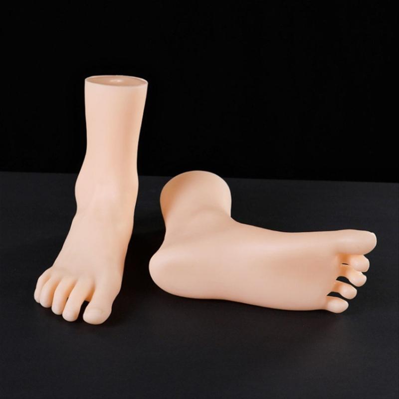 Set of 2 Female Foot Replicas PVC Construction Foot Mannequin Foot Anatomy Training Tool Suitable for Shoe Marketing