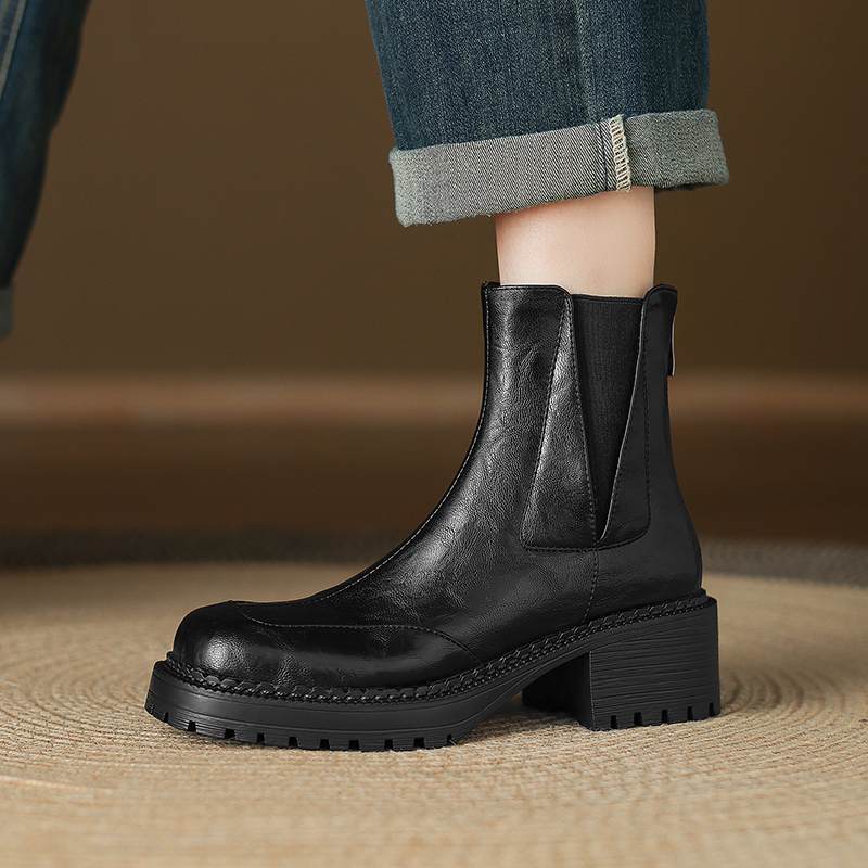 Krazing Pot 2026 Microfiber Winter Round Toe Modern Platform Size 33 Boots Size 43 Thick Bottom Zipper Women Ankle Boots