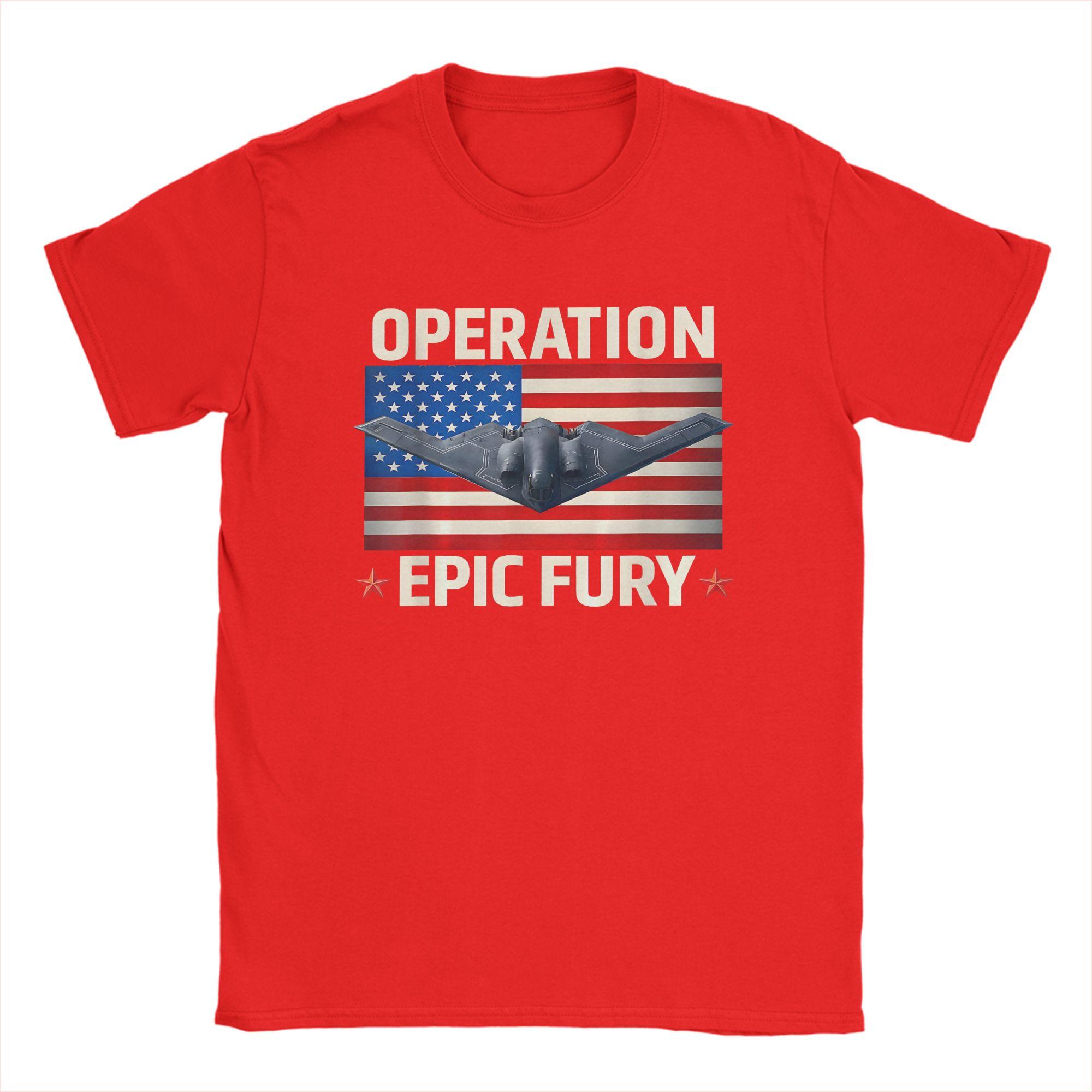 Vintage Operation Epic Fury TShirts Unisex Crew Neck 100 Cotton T Shirts Short Sleeve Tees Graphic Clothing S