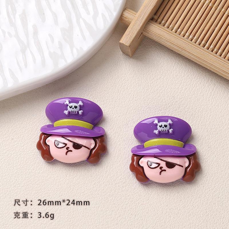 10Pcs New Kawaii Cartoon Pirate Series Flat Bottom Scrapbook  Diy Jewelry Making Hairwear Accessorie A20