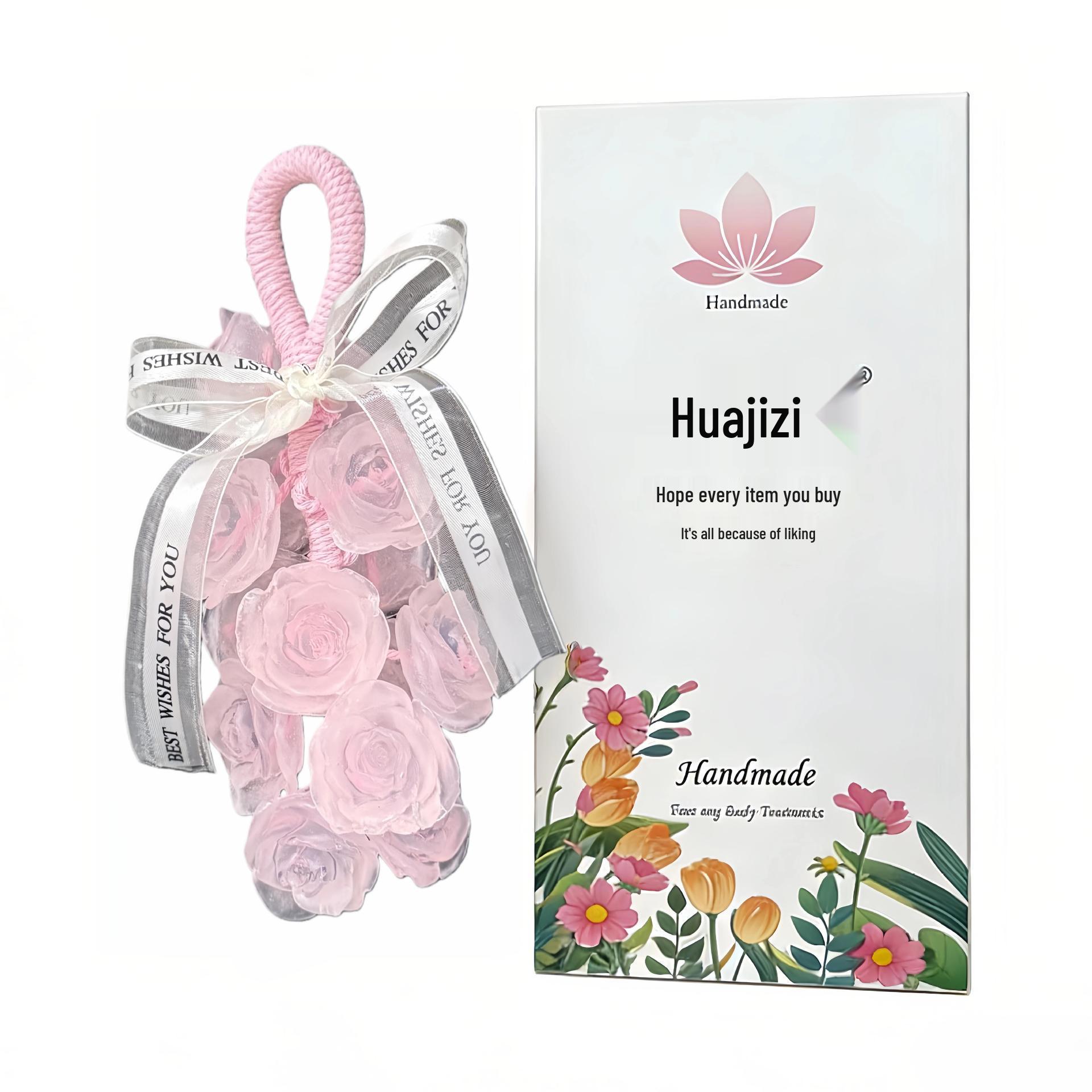 Handmade Rose Scented Soap Gift for Best Friend - Souvenir Bath or Car Hanging Aroma 180g