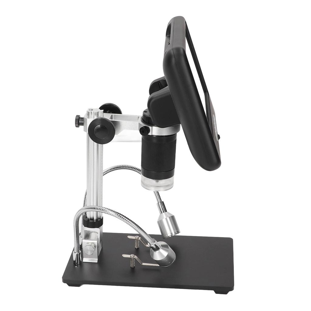Digital Microscope 7in 1080P Video 100X with Adjustable Stand Lights for Soldering AD207 EU Plug 100 240V
