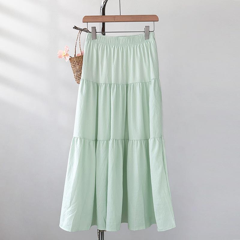 Women's Summer Fashion High Waist Skirt Thin A Line Skirt Pleated Skirt