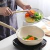 Bodenstarker Maifan-Stein Wok Antihaftbeschichtete Pfannen Bratpfanne mit Deckel Haushalts-Wok Kochgeschirr für Induktionsherd Küchenutensilien