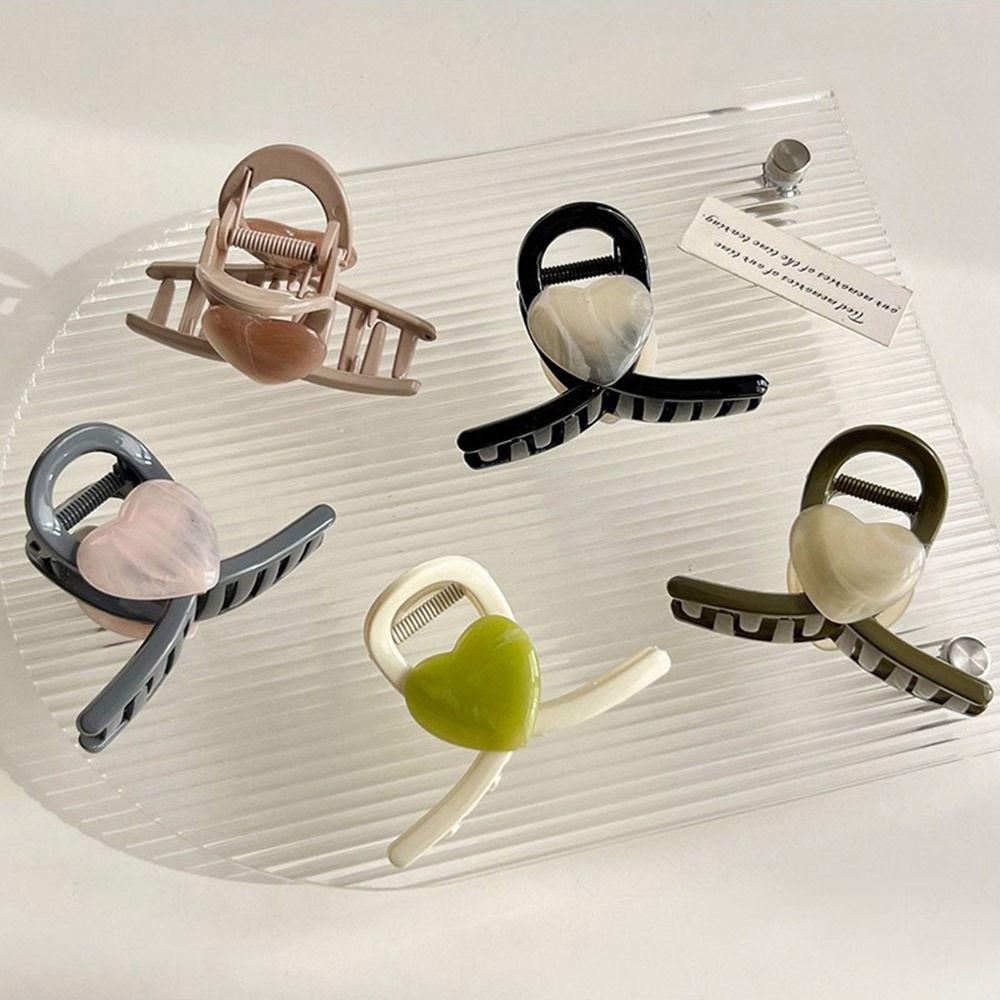 

Держатель для хвоста для женщин, аксессуары для волос, корейский стиль, заколка в виде краба, заколка для волос в форме сердца с когтями в форме акулы