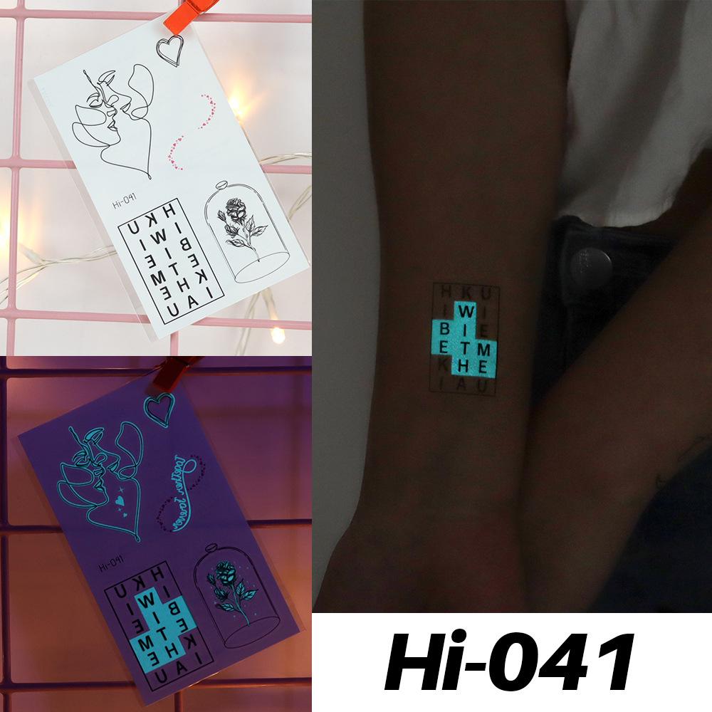 Waterproof Blue Luminous Tattoo Stickers: Snake & Butterfly Designs for Festivals
