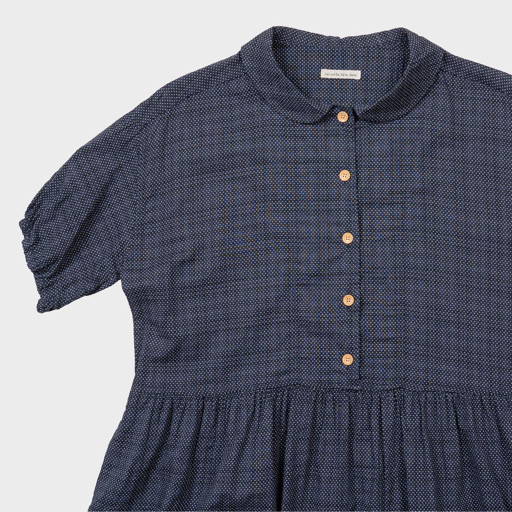 Chikita Puff Sleeveless Dress (Dot) Navy 232202Onv