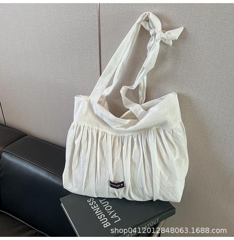 

Atmosphere Mori canvas tote bag 2025 new shoulder bag casual large capacity messenger bag lazy wind bag белый