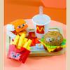 Non-Toxic 261Pcs Fast Food Set Building Blocks Mini Bricks Hamburger Fries Chicken Nuggets Models Kids Kitchen Toys