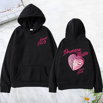 Rapper Omar Courtz Primera Musa 2025 Herz Vintage Hoodies Herren Damenmode Kleidung Sweatshirts Bodywarmer Hip-Hop Pullover