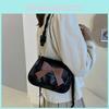 Retro Fashion Pleated Design Womens Small Bowknot Bag In Khaki Black And Cream