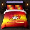 Bayer Leverkusen Football Custom Name Text Bedding Set 1 Duvet Cover+2 Pillowcases Soccer Logo Personalized Gift For Special Occasion Bedroom Decor