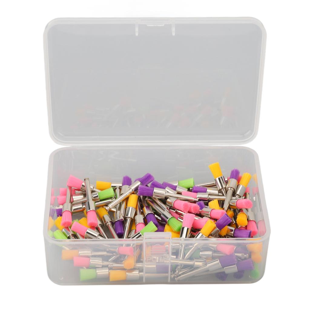 100pcs Dental Polishing Brush Silicone Rubber Disposable Teeth Cleaning Oral Polishing Brush Color