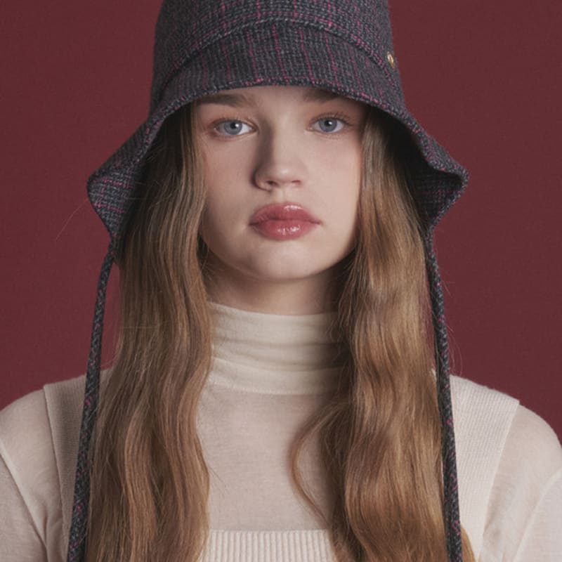 WHITE SANDS Check Wool Transformed Bonnet Hat Herona (4 Colors)