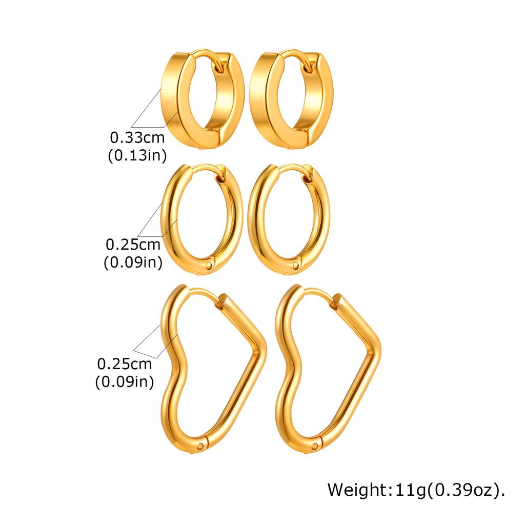 Set Hoops, Stainless Steel Hoop Earrings for Women, Geometric Round Square Huggies Hoops Earrings Cartilage Punk Jewelry