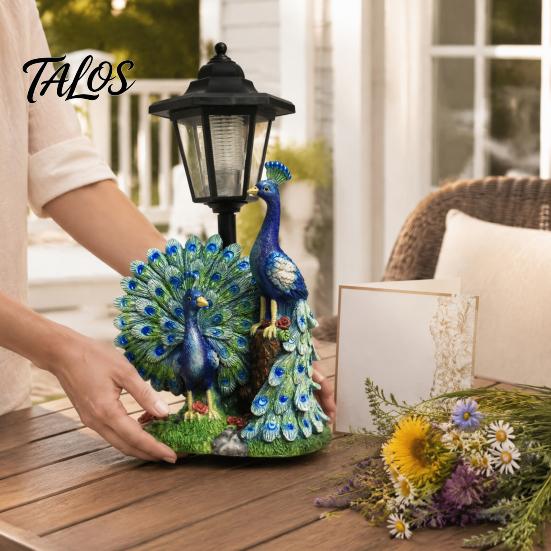 Decorazione Solare da Esterno Pavone, Statua da Giardino con Lanterna Resistente alle Intemperie per Patio Prato Sentiero Decorazione Paesaggistica, Regali Festa della Mamma