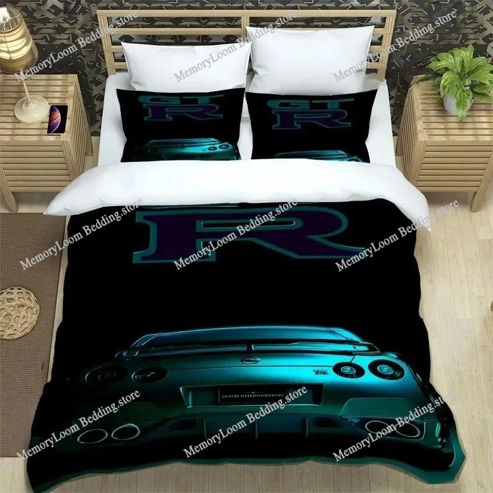 G-GTR Racing R-Retro Bedding Set Printed Duvet Cover Comfortable Breathable Luxury Cotton Quilt Pillowcase Single KingQueen Size