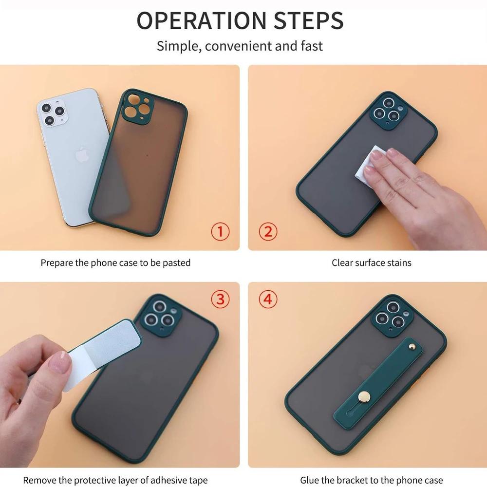 Handgelenkband Handband Fingergriff Handyhalter Ständer Push Pull Universal Einfarbig Telefonbuchsenhalter für iPhone Xiaomi