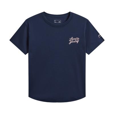 Li Ning Sports Lifestyle Serie Pullover Rundhals Logo Buchstabe T-Shirt Damen Oberteile ATSW270-2