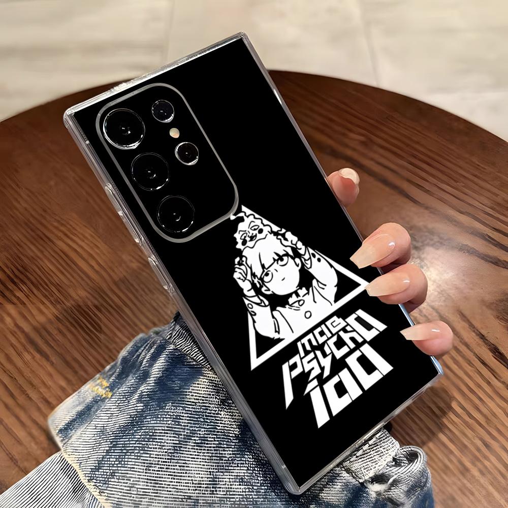 Anime Psycho 100 Phone Case For Samsung S26 S25 S24 Ultra S23 Fe S22 S20 S21 Plus Plus 5G Fe Transparent Cover