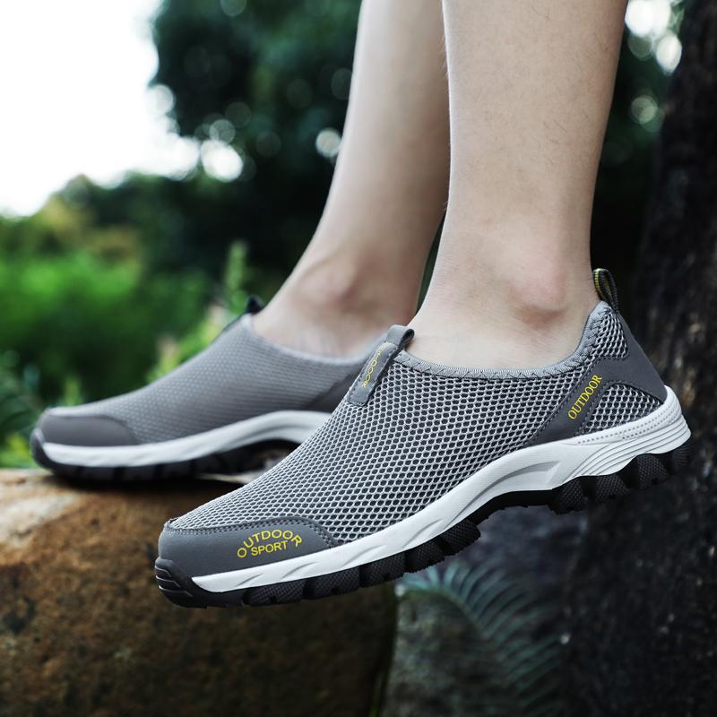Summer Mesh Men Casual Shoes Water Sneakers Men Outdoor Walking Shoes Trainers Breathable Slip-on Mens Loafers Zapatillas Tenis