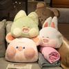 Winter Plush 3-In-1 Pillow Blanket Cartoon Fill Warm Hands Home Car Travel Bedroom Bed Sofa Office Cute Waist Support Blanket