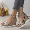 Summer Footwear Plus Size Wedge Sandals with Thick Bottom Fishmouth Buckle with Bag and Sponge Cake Sandals