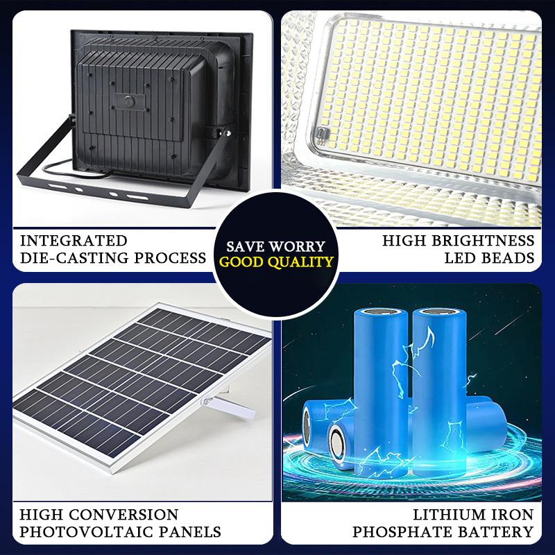 Outdoor Solar Light Courtyard Porch LED Floodlight Outdoor IP67 Waterproof Reflector Solar Powered Spotlight with Remote Control