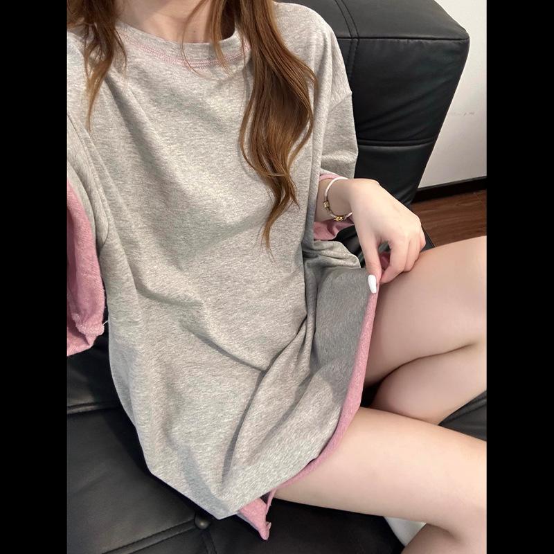 Korean version of lazy style fashion curling short-sleeved pajamas women's summer new casual shorts loungewear suit can be worn outside