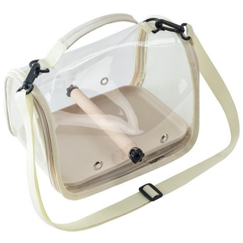 Portable Bird Carrier Bag Folding Breathable Mesh Parrot Out Bag Large Capacity Clear Window Bird Transport Cage