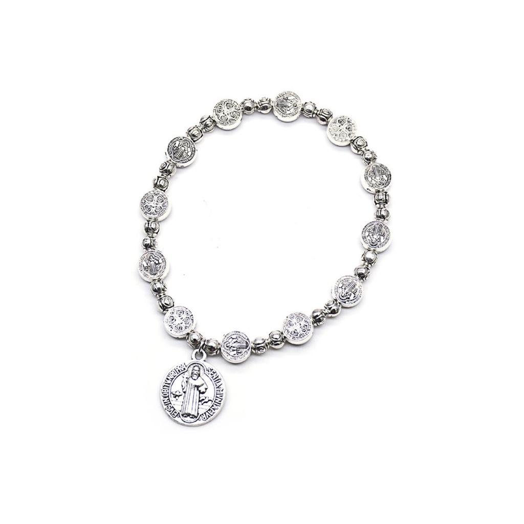 Katolsk helige Benedictus Justerbart Armband Mode Religiösa Pärlarmband