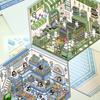 4 Sets DIY 3D House Stickers Reusable Korean Stickers Miniature Scene