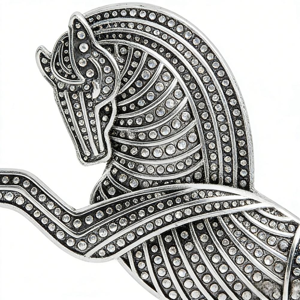 Vintage Horse Brooch Big Animal Brooch Intricate Detailing