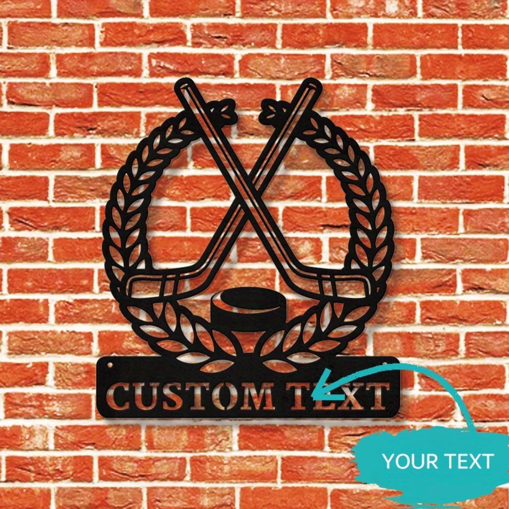Metal Hockey Wall Art Custom Player Name Sign Home Decor