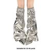 Women Punk PU Leather Leg Warmer Harajuku Grunge Leg Socks Metallic Silver Wide Baggy Boot Covers Gaiters Streetwear