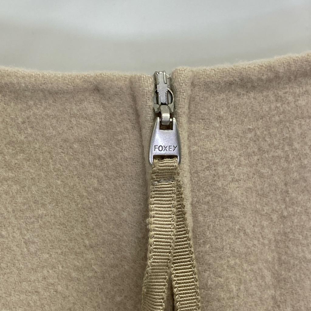 FOXEY 24331 Beige Cashmerex Wool Sleeveless One-piece Dress 40 beigeUsed