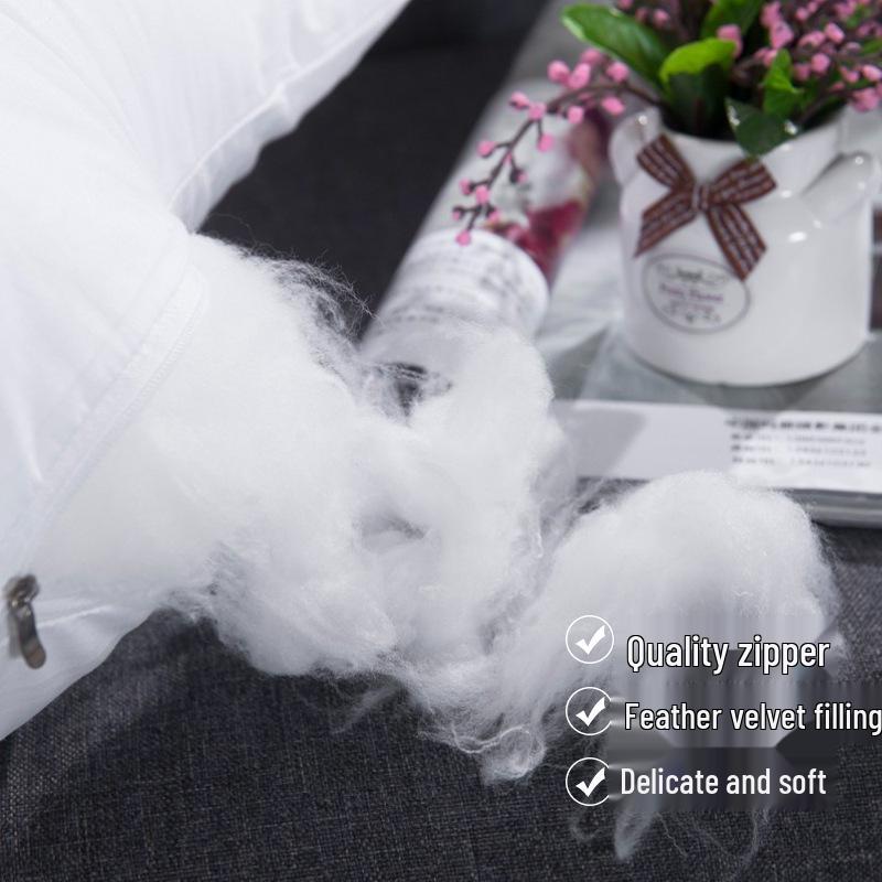 Down Feather Pillow Insert with Peach Skin Fabric, All-Cotton Cushion, Lumbar Pillow, Backrest Core (Available In Sizes 45, 50, 55, 60).