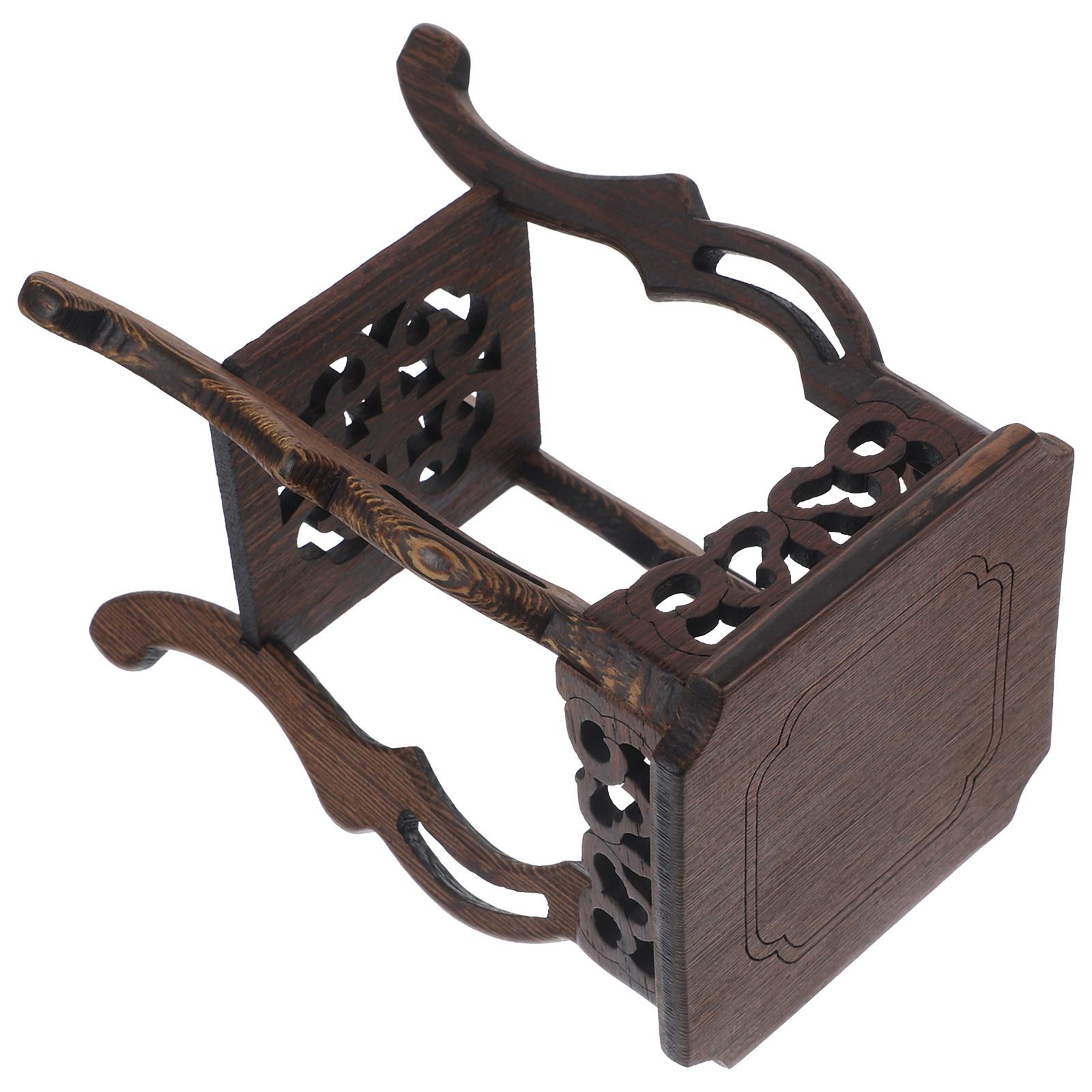 

Retro Wooden Display Stand for Flower Pot Planter Vase Statue Craft Incense Burner Home Decor Rustic Planter Stand Indoor 15.5X11X11CM