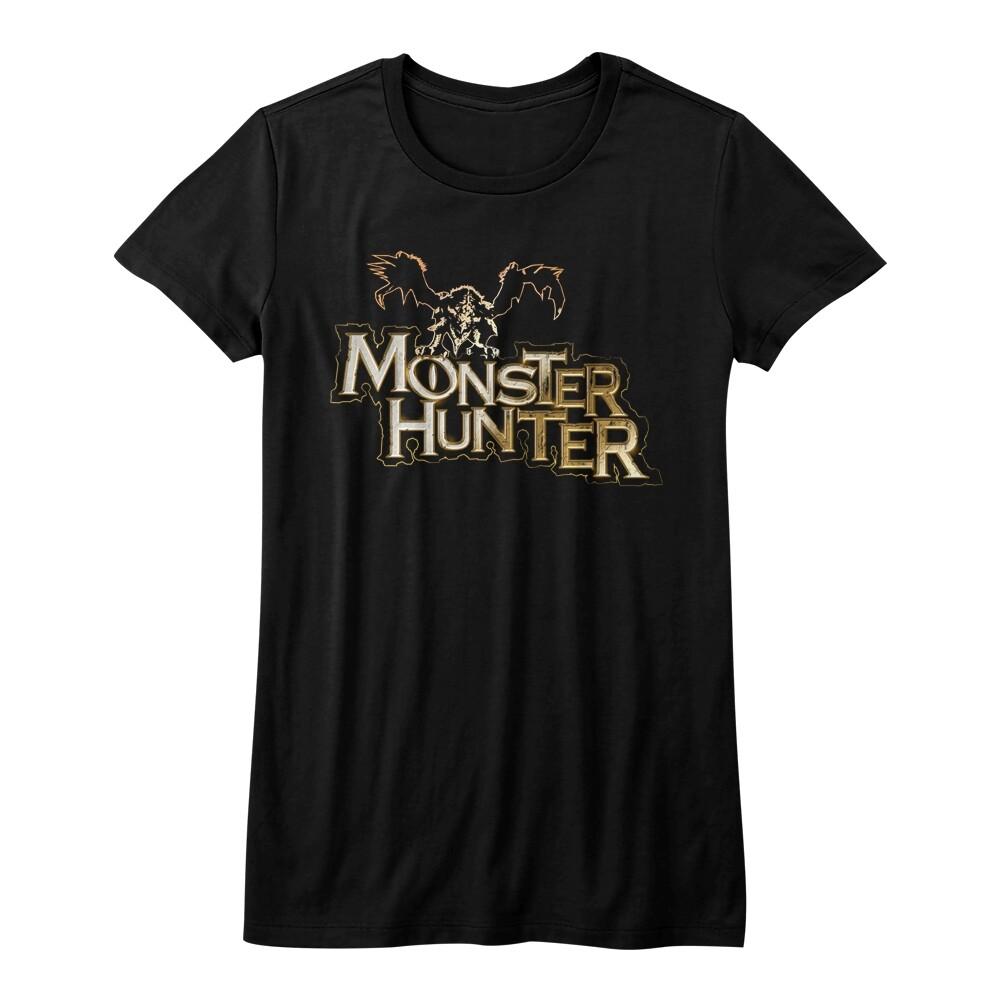 Monster Hunter Logo Black Junior Women s T-Shirt Mens Womens Tees Top 2XL