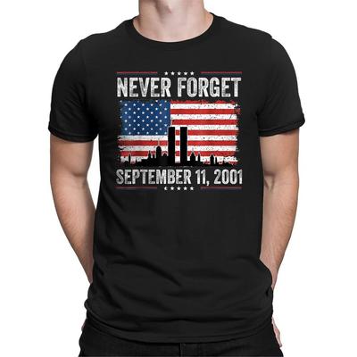 Niemals vergessen 11. September 2001 Gedenktag Amerikanisches Unisex-T-Shirt