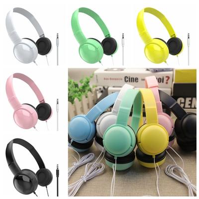 Over Ear 3.5mm Headset HiFi Stereo Macaron Headphone Music Earbuds Wierd Headphones  Computer
