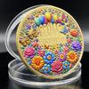 Happy Birthday To You Gold Coin Collectibles Best Wishes Medal Flower Balloon Gift Box Pattern Kawaii Blessing Lucky Badge