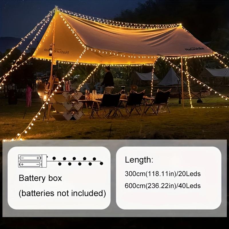 1pc Outdoor Camping String Lights, LED Ball String Lights, Battery Box, Tent Canopy Wedding Decoration